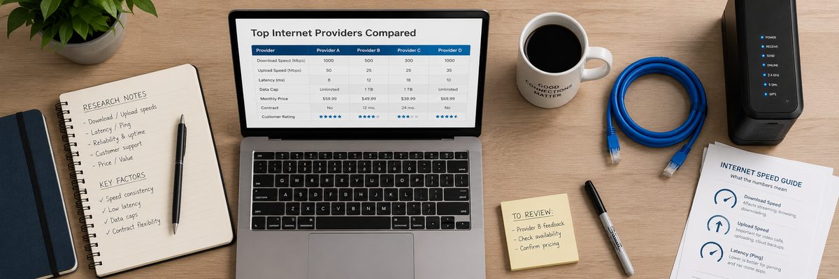 Research workspace with comparison charts and notes